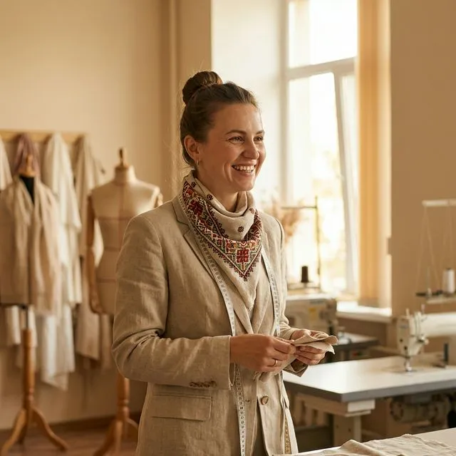 Juliana Lishchenko, founder and master tailor at Stitching Studio