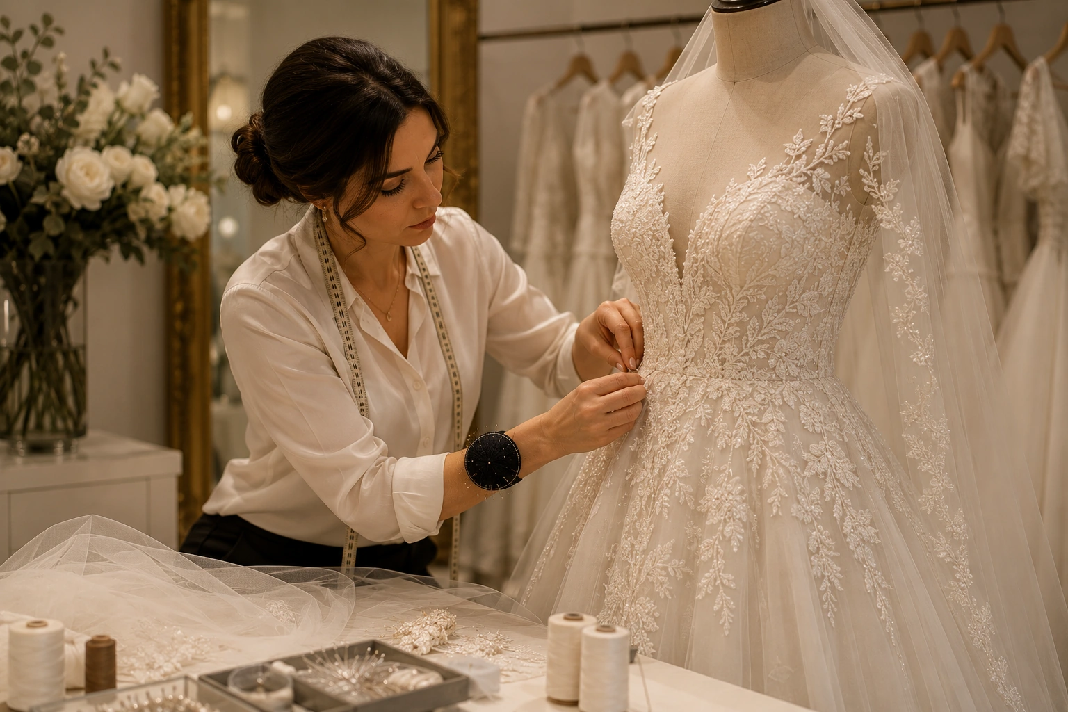 Bridal gown alterations and wedding dress fitting in Sacramento