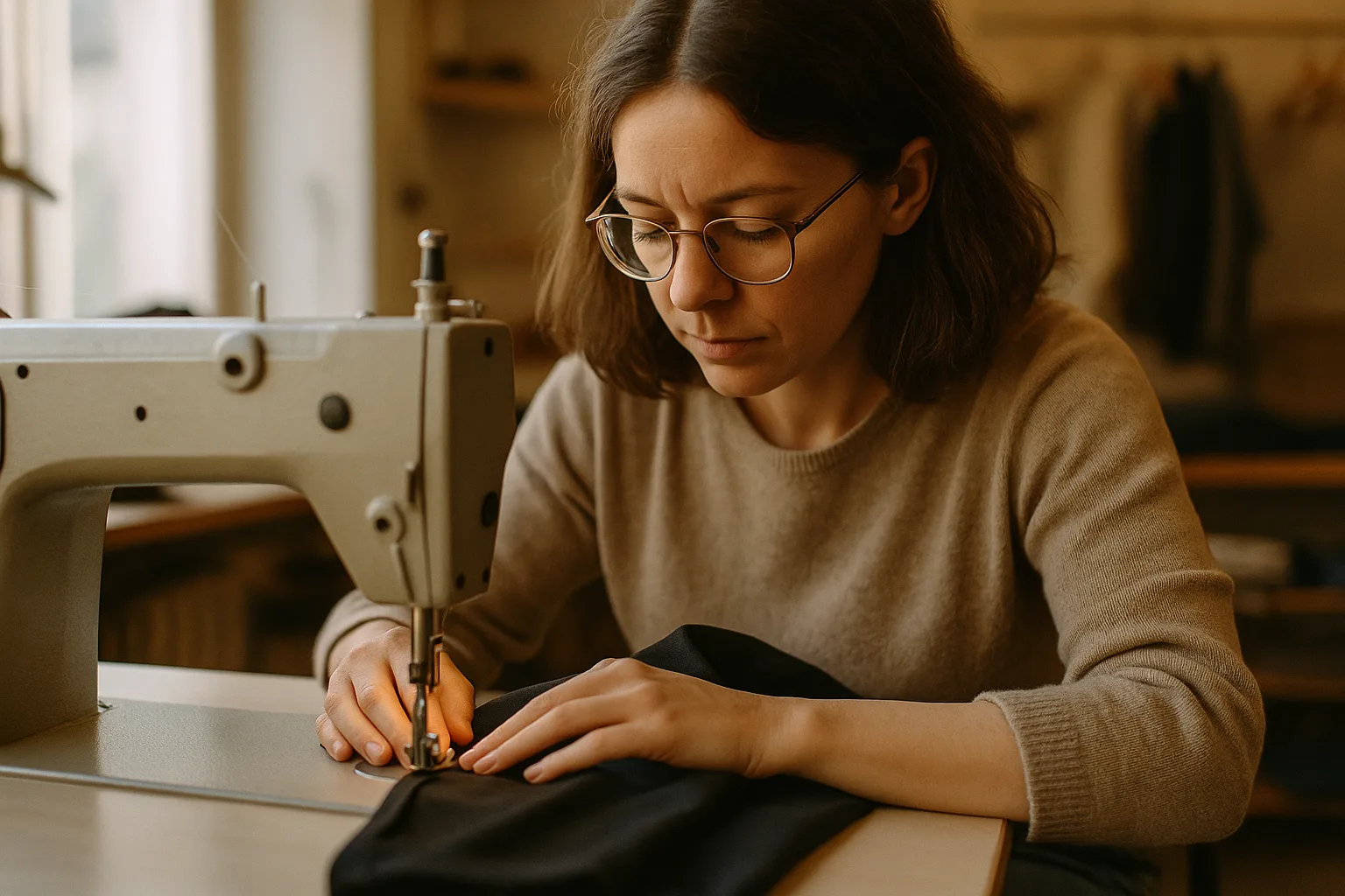 48-Hour Hem Service in progress at the Stitching Studio atelier